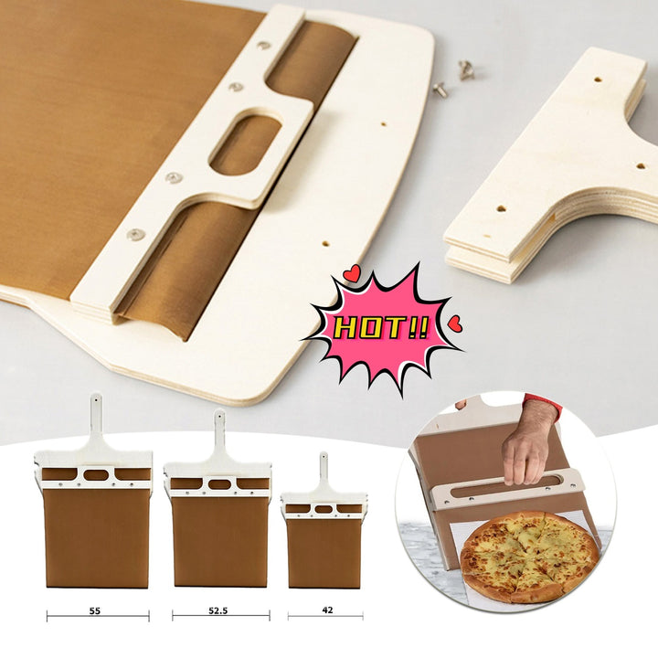 3 Sizes Sliding Pizza Peel with Wooden Handle