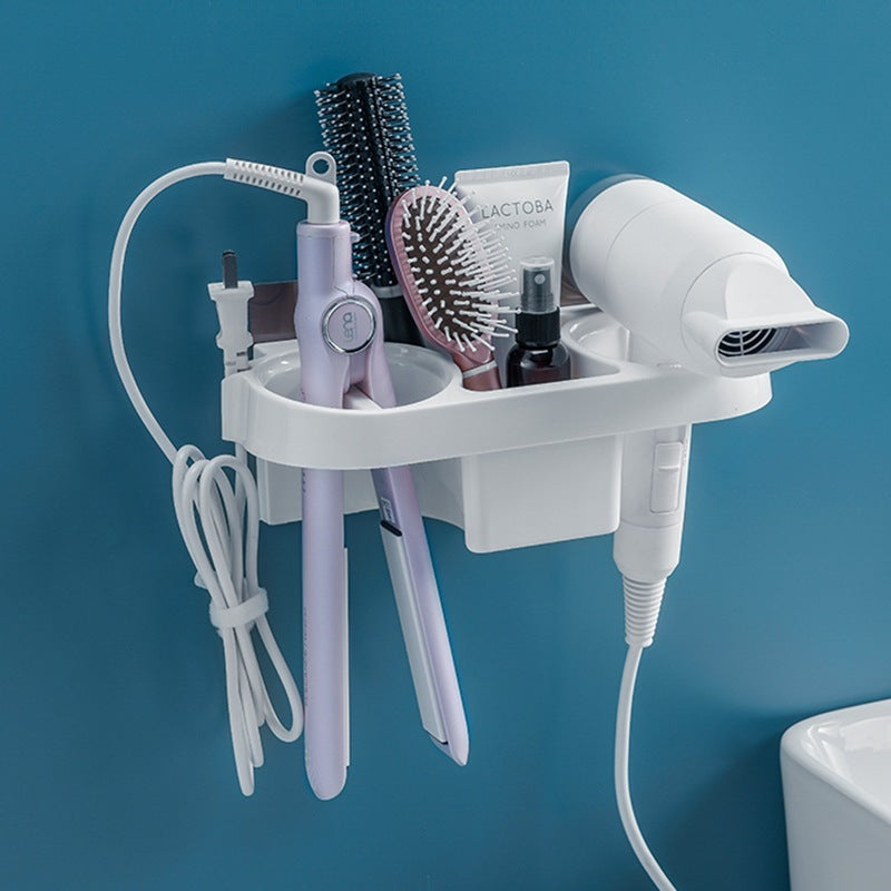 Hands-Free Hair Dryer Holder and Storage Shelf