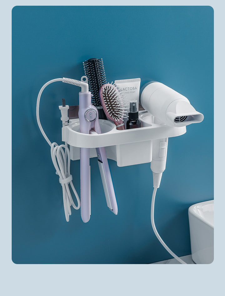 Hands-Free Hair Dryer Holder and Storage Shelf