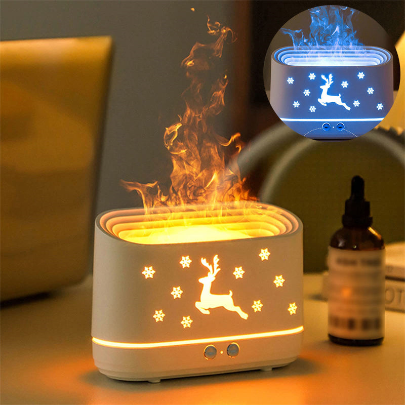 Elk Flame Humidifier Diffuser with Atmosphere Lamp