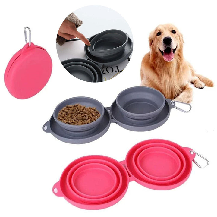 Foldable Double Pet Bowl