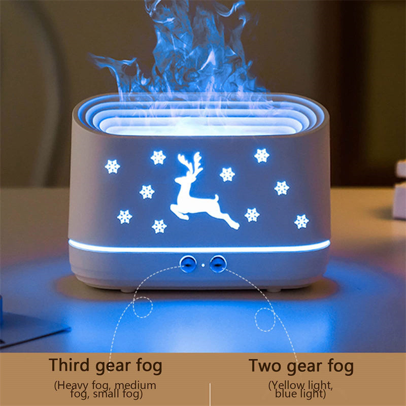 Elk Flame Humidifier Diffuser with Atmosphere Lamp