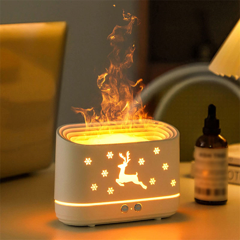 Elk Flame Humidifier Diffuser with Atmosphere Lamp