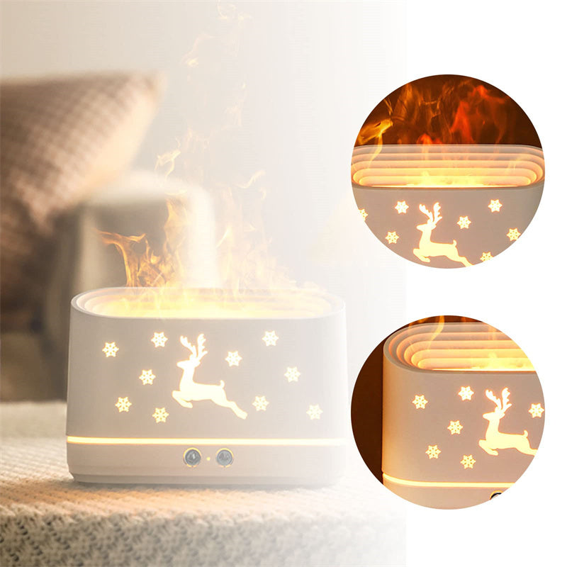 Elk Flame Humidifier Diffuser with Atmosphere Lamp