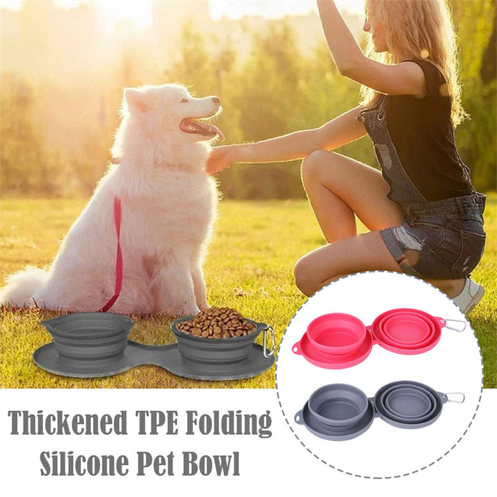 Foldable Double Pet Bowl